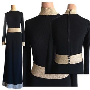 Vintage Black Long Goddess Dress